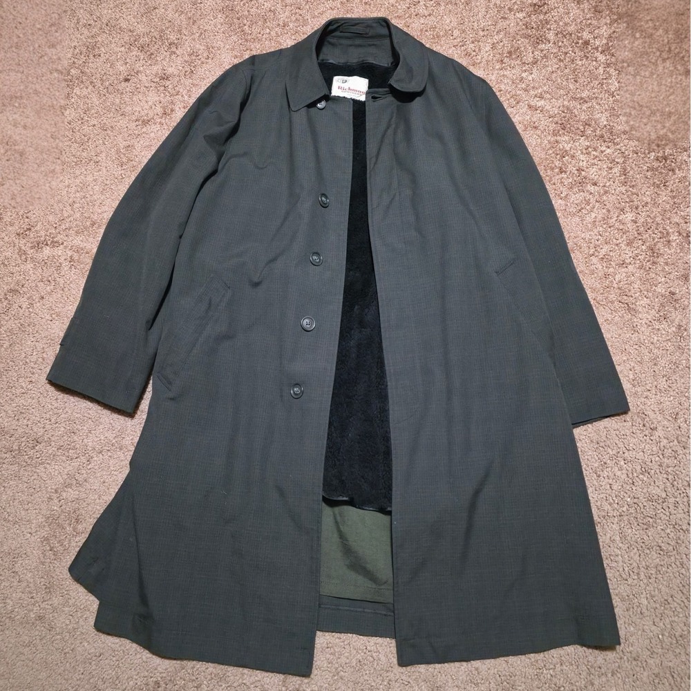 Vintage Richman Brothers Long Coat Removable Pile Faux Fur Lining mens Size 44